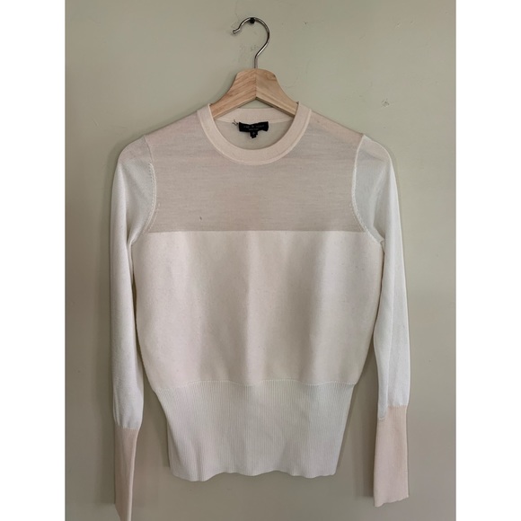Rag & Bone Marissa Mixed-Media Crew Neck Sweater size small - Picture 2 of 6